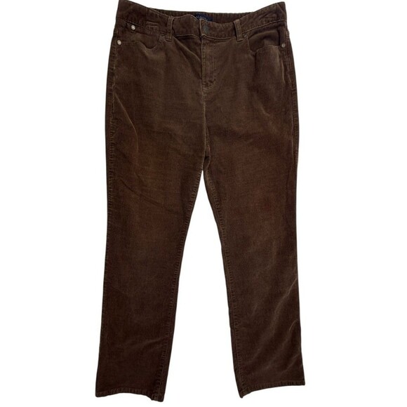 Talbots Pants - Talbots Petites Heritage Brown Corduroy Straight Leg Pants 12P Fall Preppy